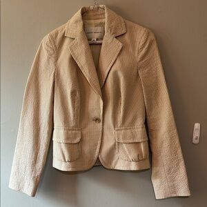 Banana Republic Tan Blazer Lightweight stripped Tailored Fit Size 0 NWOT